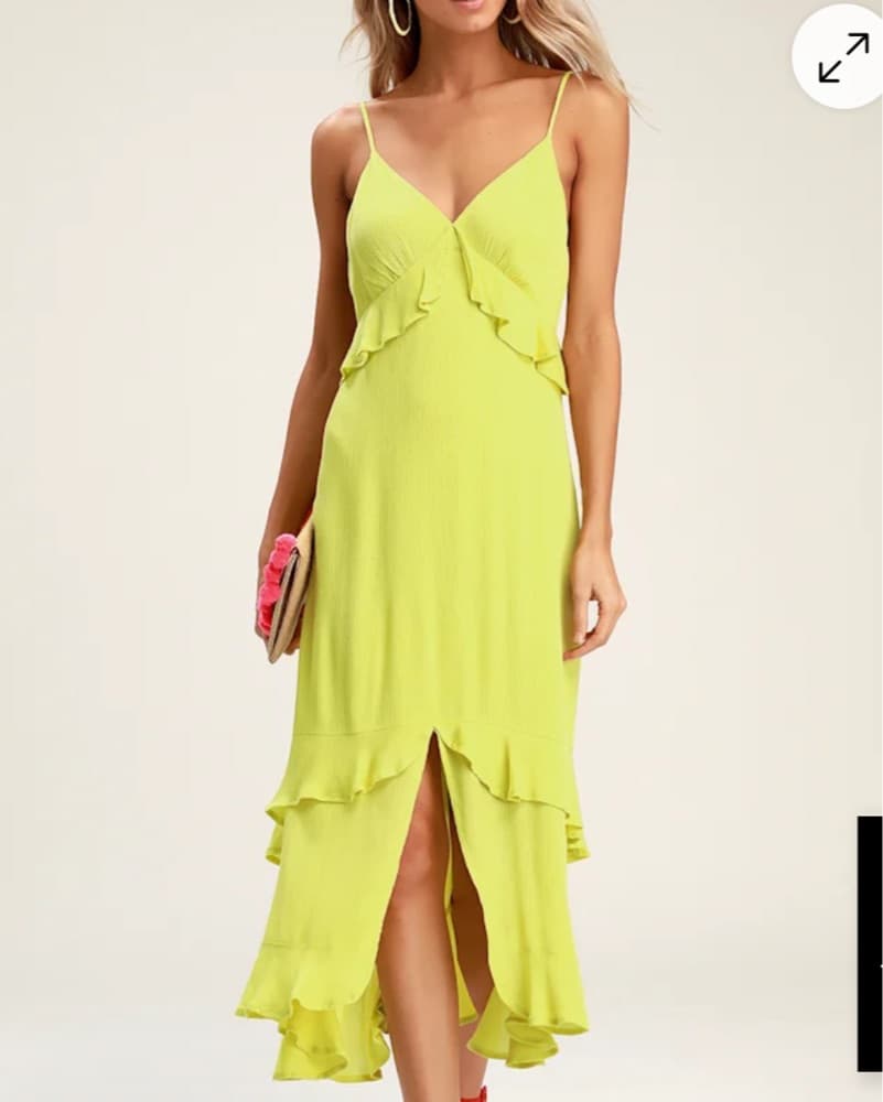 Lulu’s Green Ruffle Midi Dress - Image 1