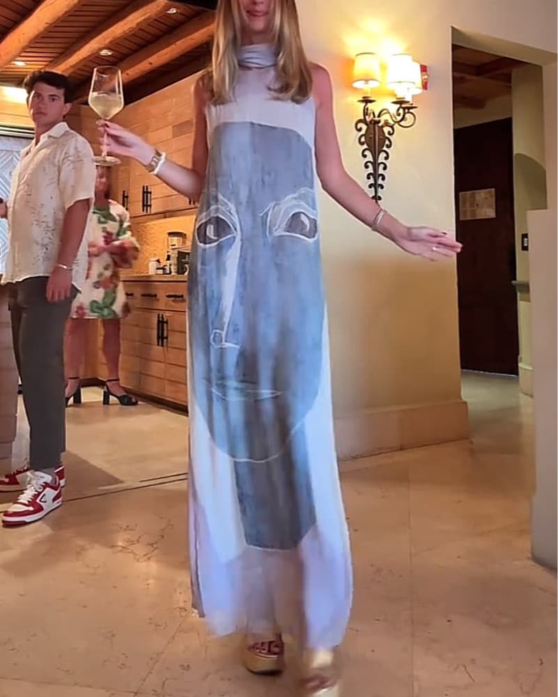 Zara Lilac Face Maxi Dress - Image 2