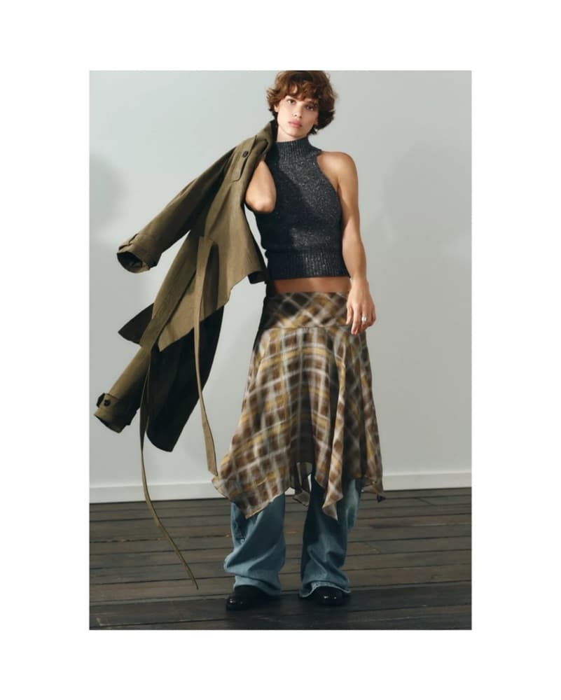 Zara Plaid A-Line midi Skirt - Image 2