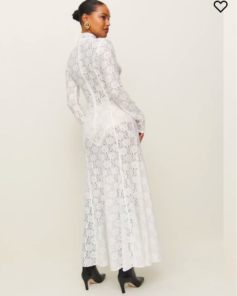 Reformation White Lace Dress - Image 2