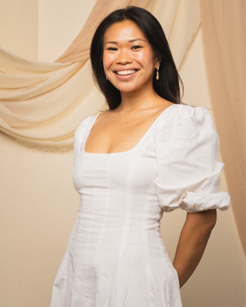 Staud Puff Sleeve White Linen Dress  - Image 1