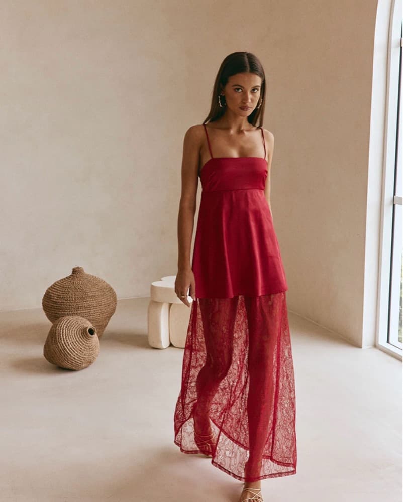 Sabo Skirt Dove Dress in Red - Image 2