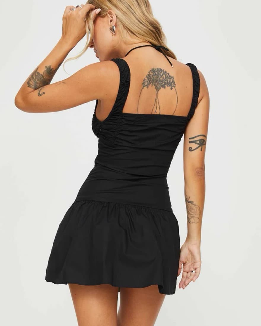 Lioness heart shaped MINI DRESS BLACK  - Image 6