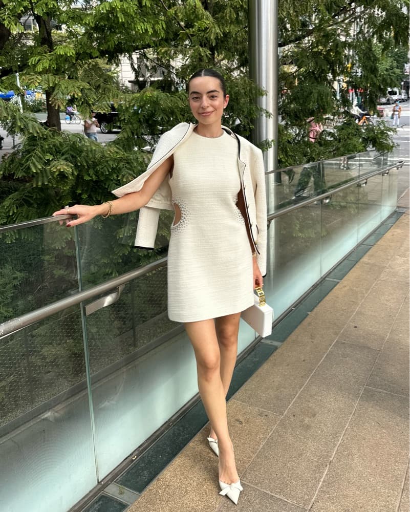 $700 A.L.C. White Studded Mini Dress - Image 2