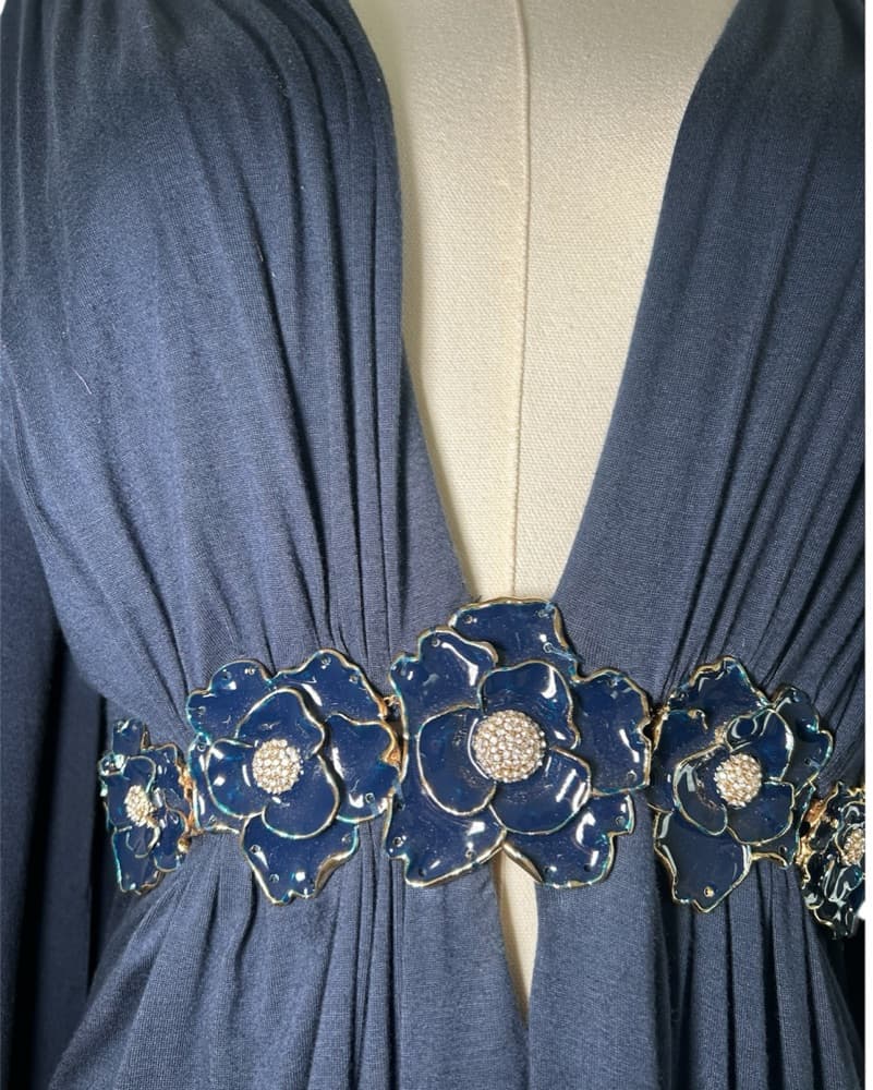 SEXY VINTAGE FLORAL BELTED TOP - Image 2