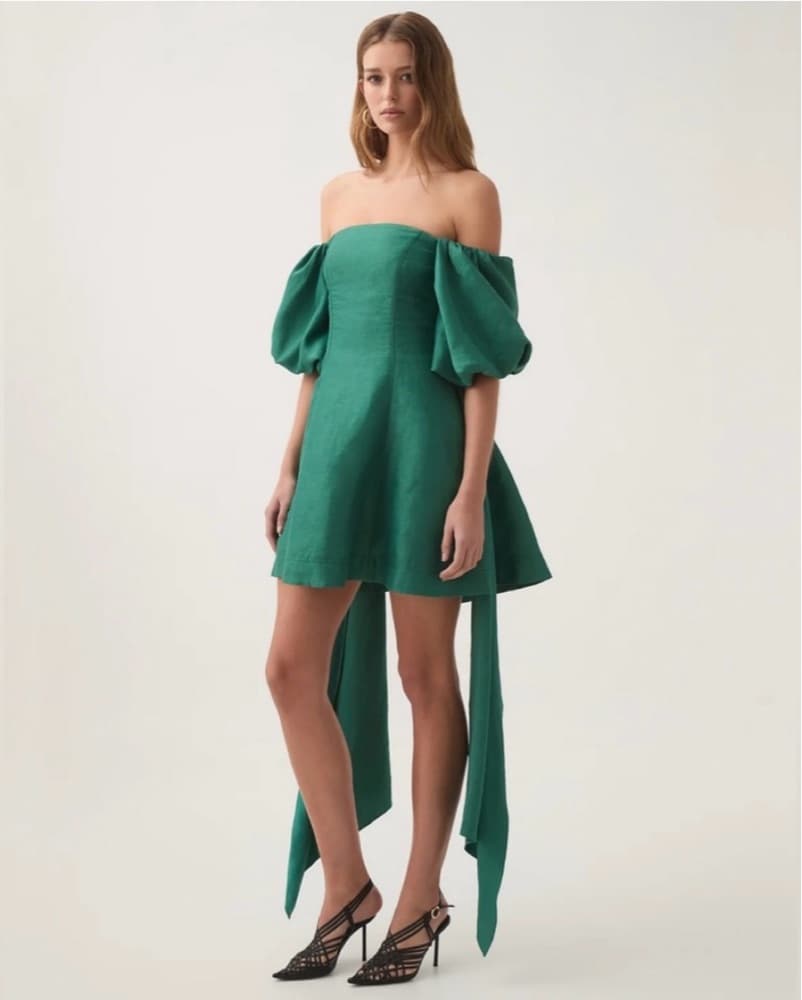 Aje Incarnation Emerald Puff Dress - Image 3