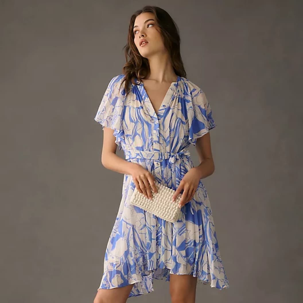 NWT By Anthropologie V-Neck Ruffle-Sleev - Image 3