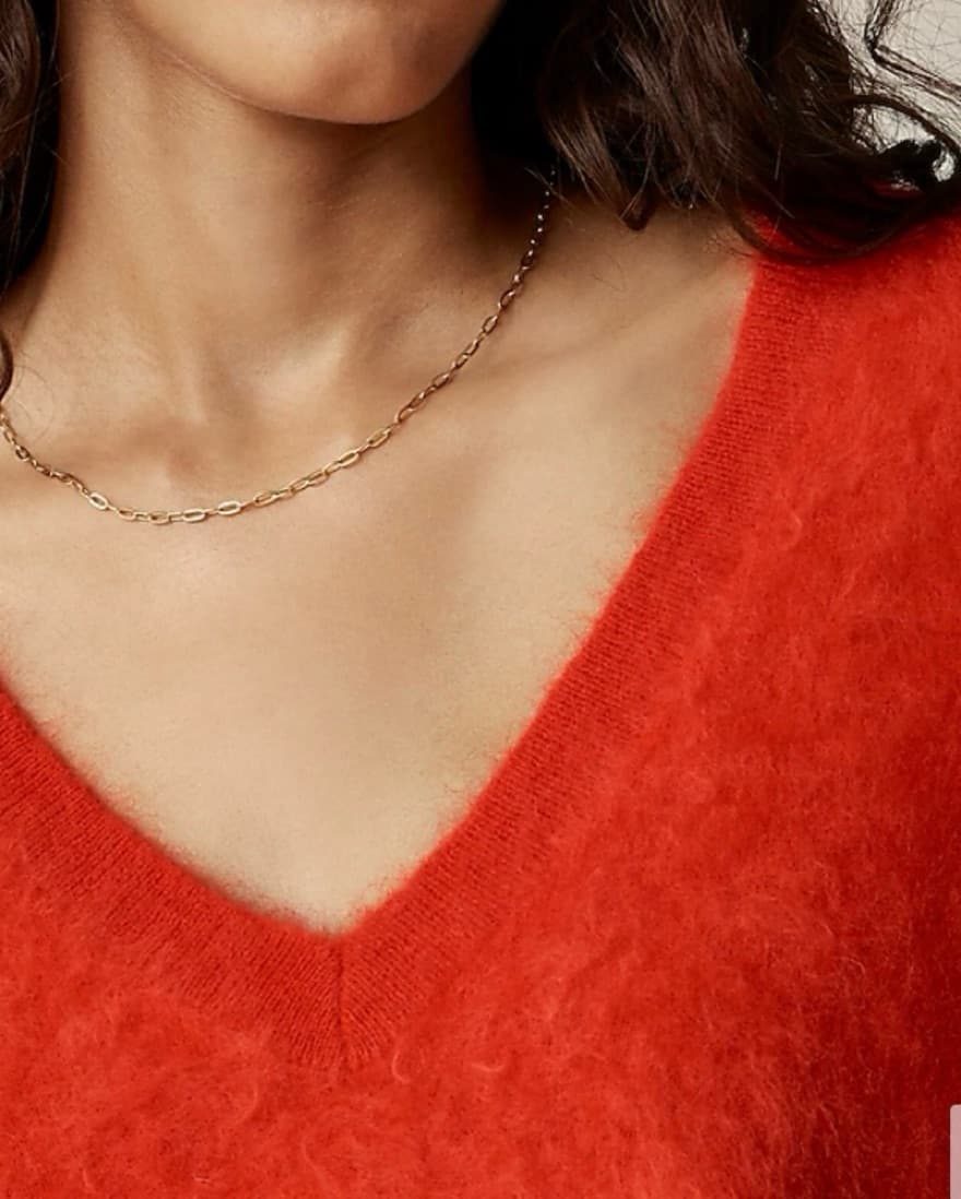 Red J.Crew Cashmere Sweater - Image 3