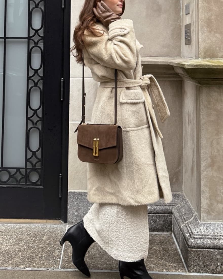 Brown Suede DeMellier Crossbody Bag - Image 2