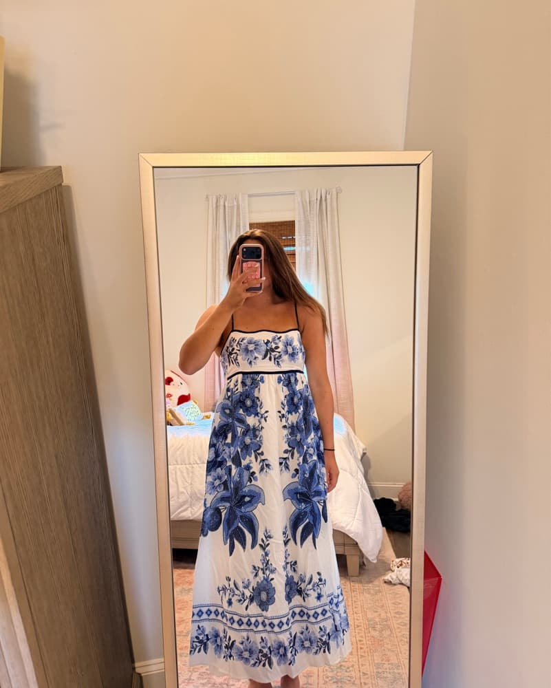 Blue And White Maxi Dress - Image 1
