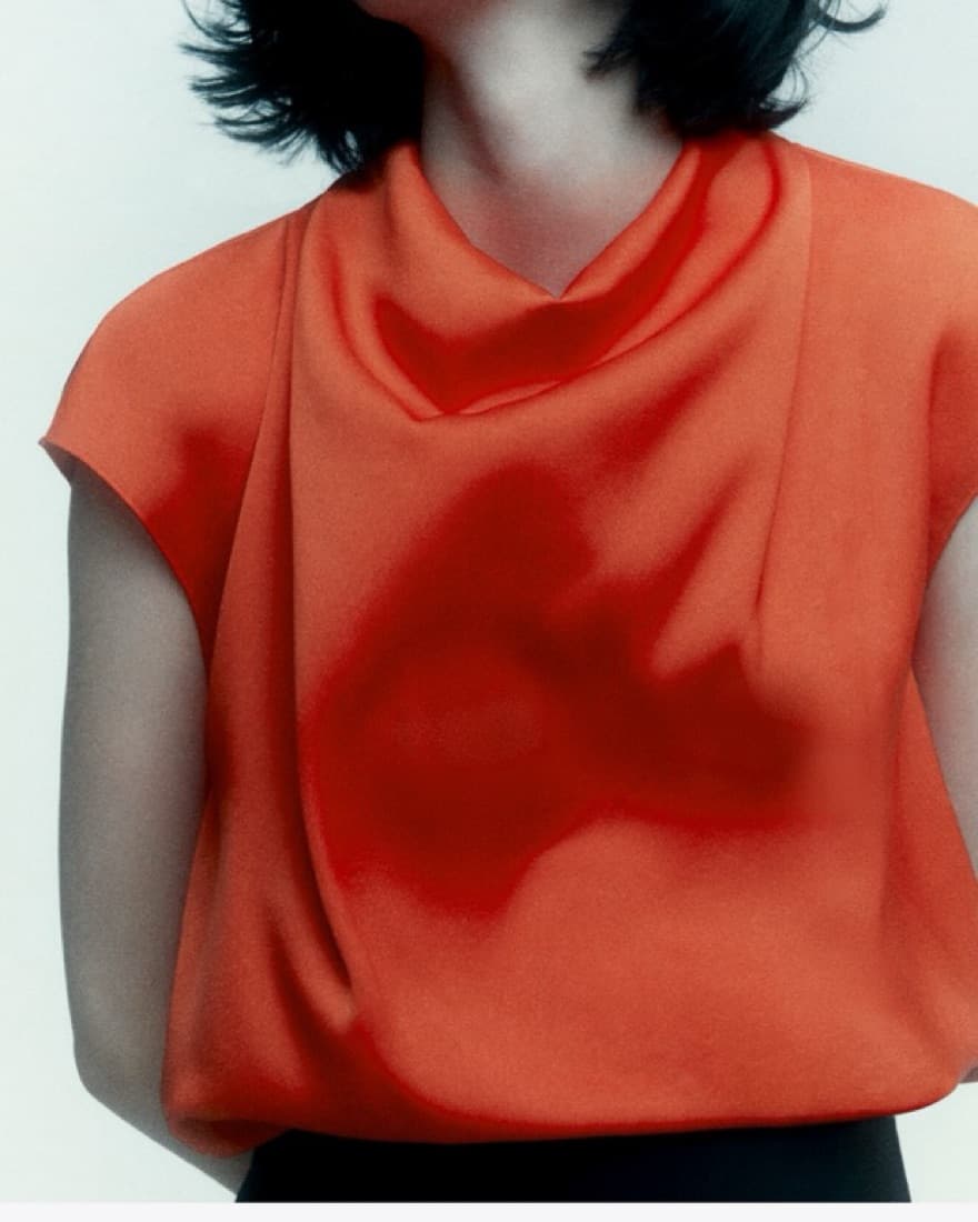Orange Satin Zara Top - Image 1