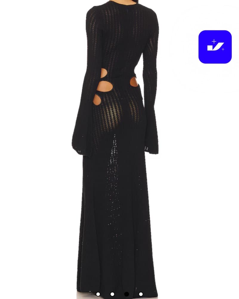 Sau Lee Knit Flower Cut Out Maxi Dress  - Image 5