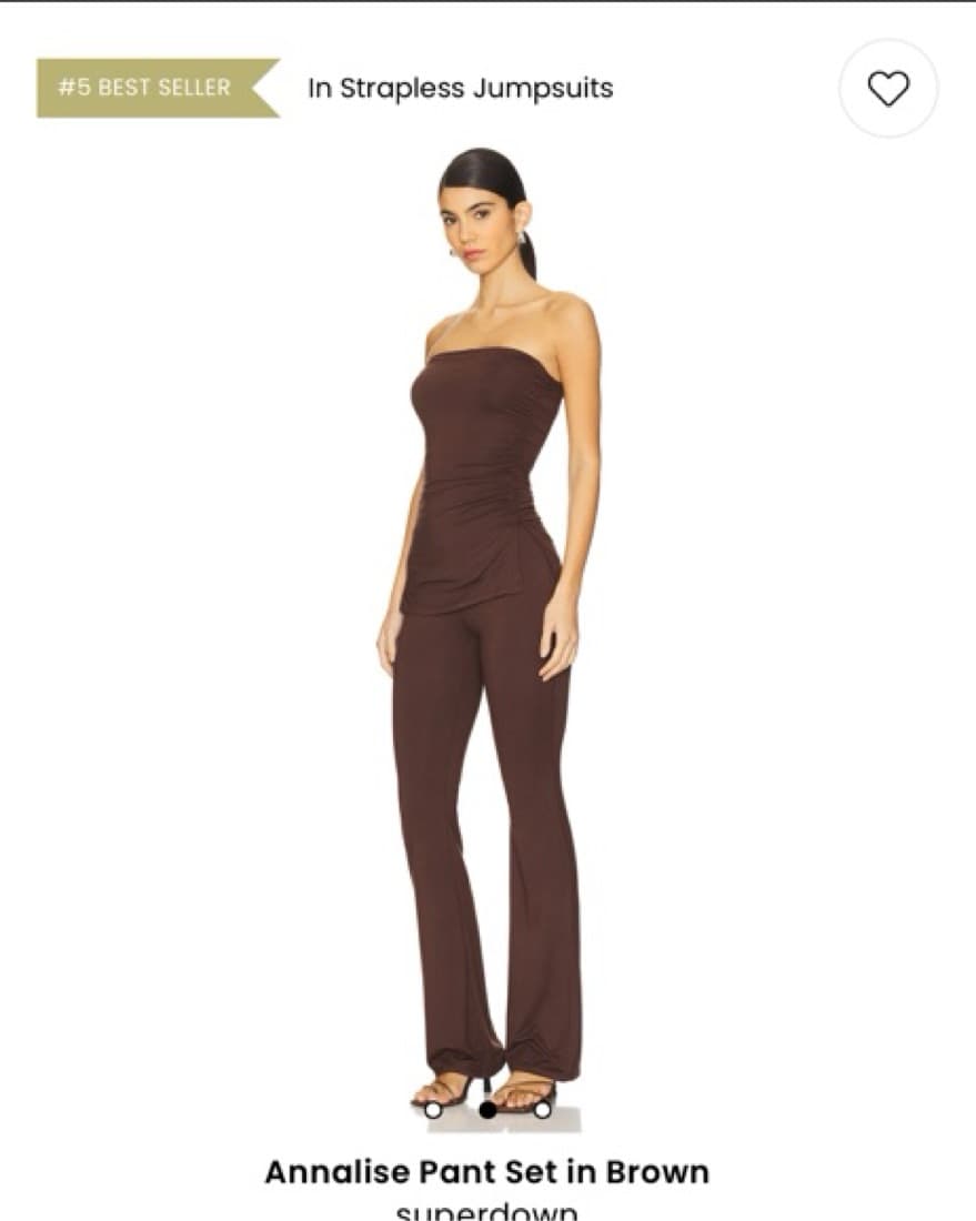 Strapless 2 Piece Pants Set in  Brown - Image 2