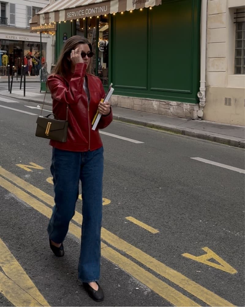 Red Vintage Leather Jacket - Image 1