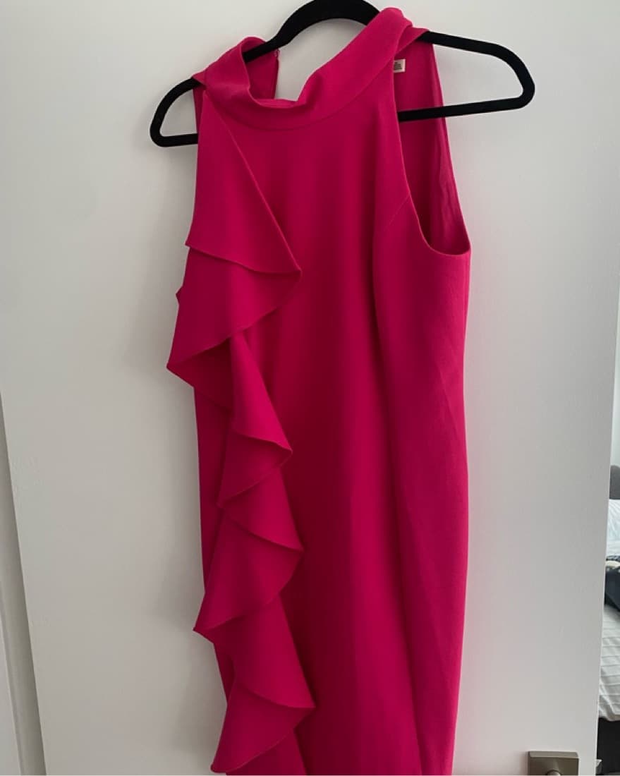 Pink Ruffle Cocktail Dress - Image 2