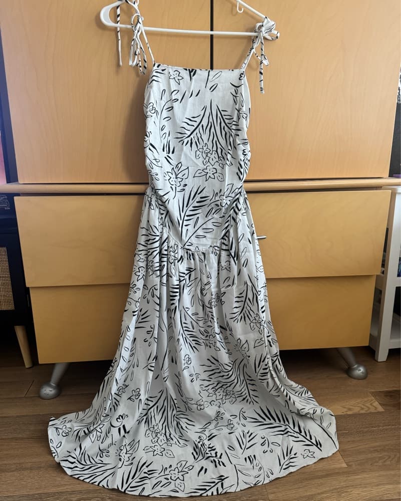 Black and White Floral Maxi Dress - Image 1