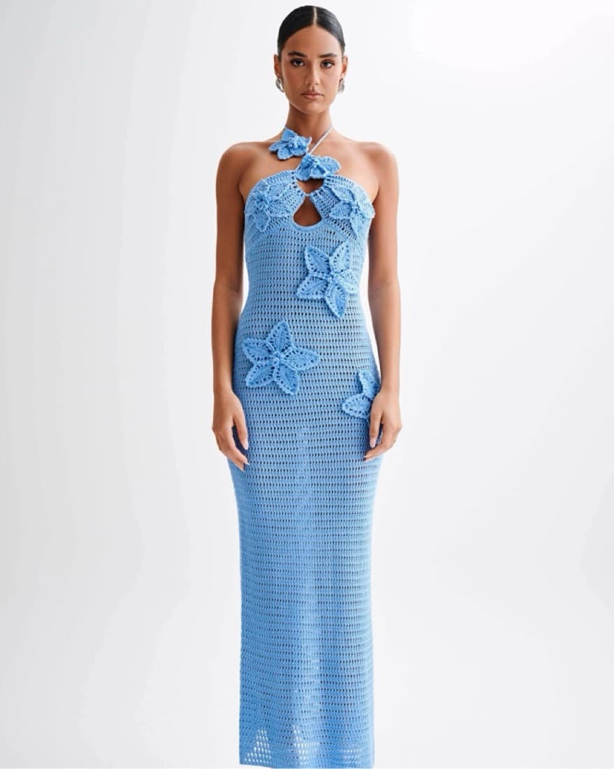 Meshki Floral Crochet Maxi Dress Kyla - Image 3