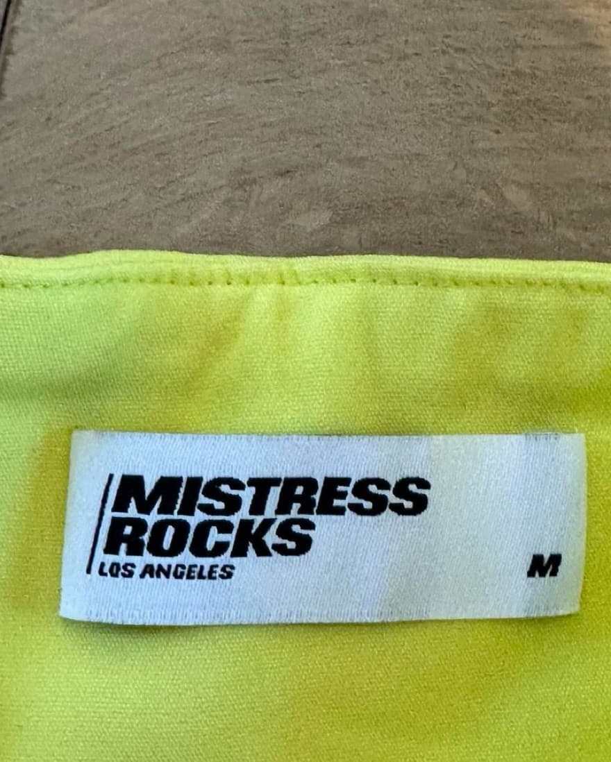Mistress Rocks Neon Yellow Crop Top - Image 2