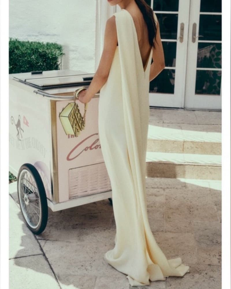 Monique Lhuillier Backless Silk Dress - Image 2