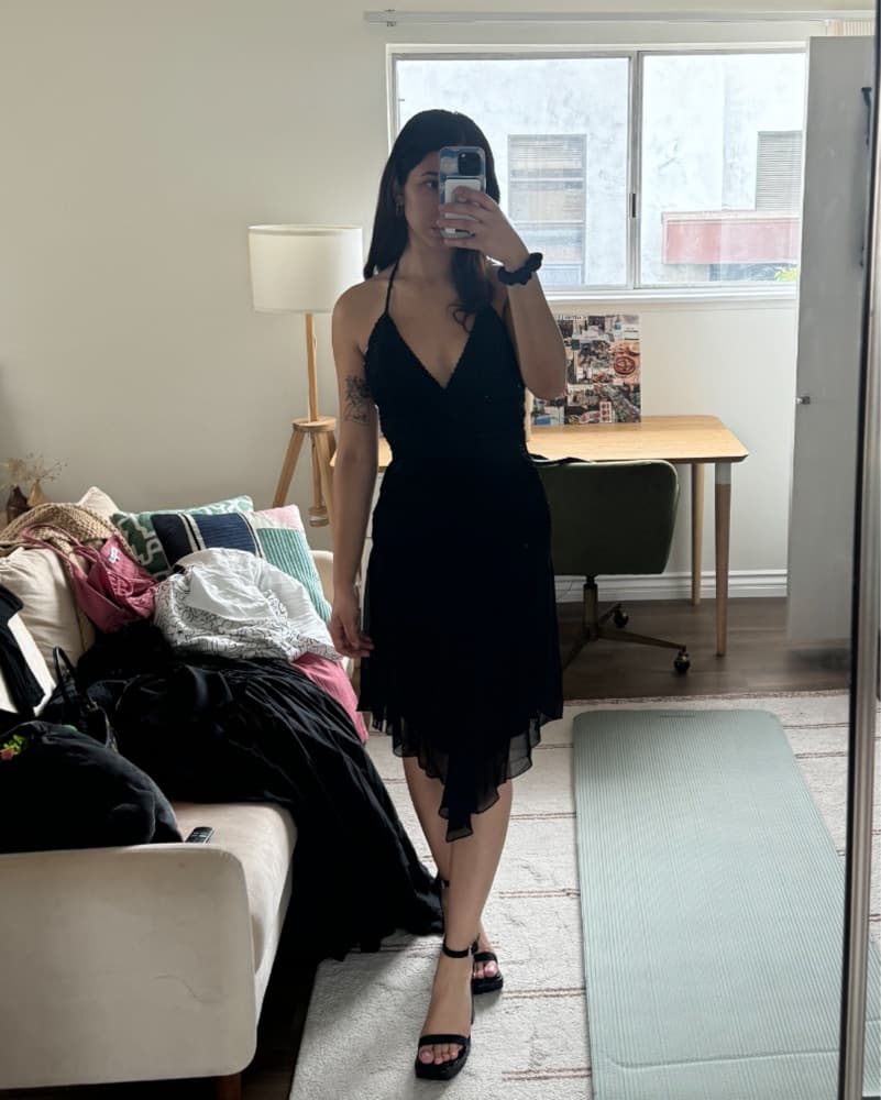 Vintage sue wong Halter Beaded Dress - Image 4