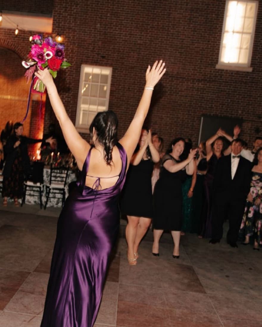 NICHOLAS Purple Silk Cowl Neck Gown - Image 2