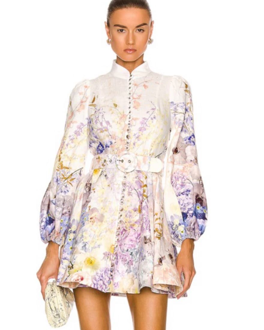 Zimmermann Rhythmic Buttoned Mini Dress - Image 1