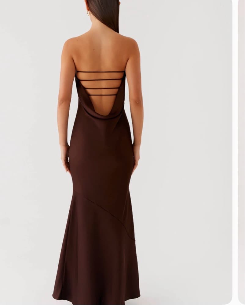 brown Tube Maxi Dress  - Image 3