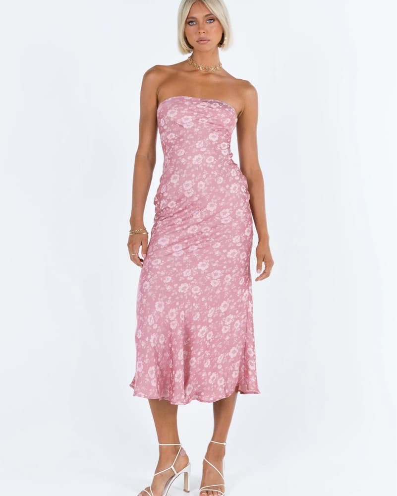 Salvin Strapless Maxi Dress Pink - Image 3