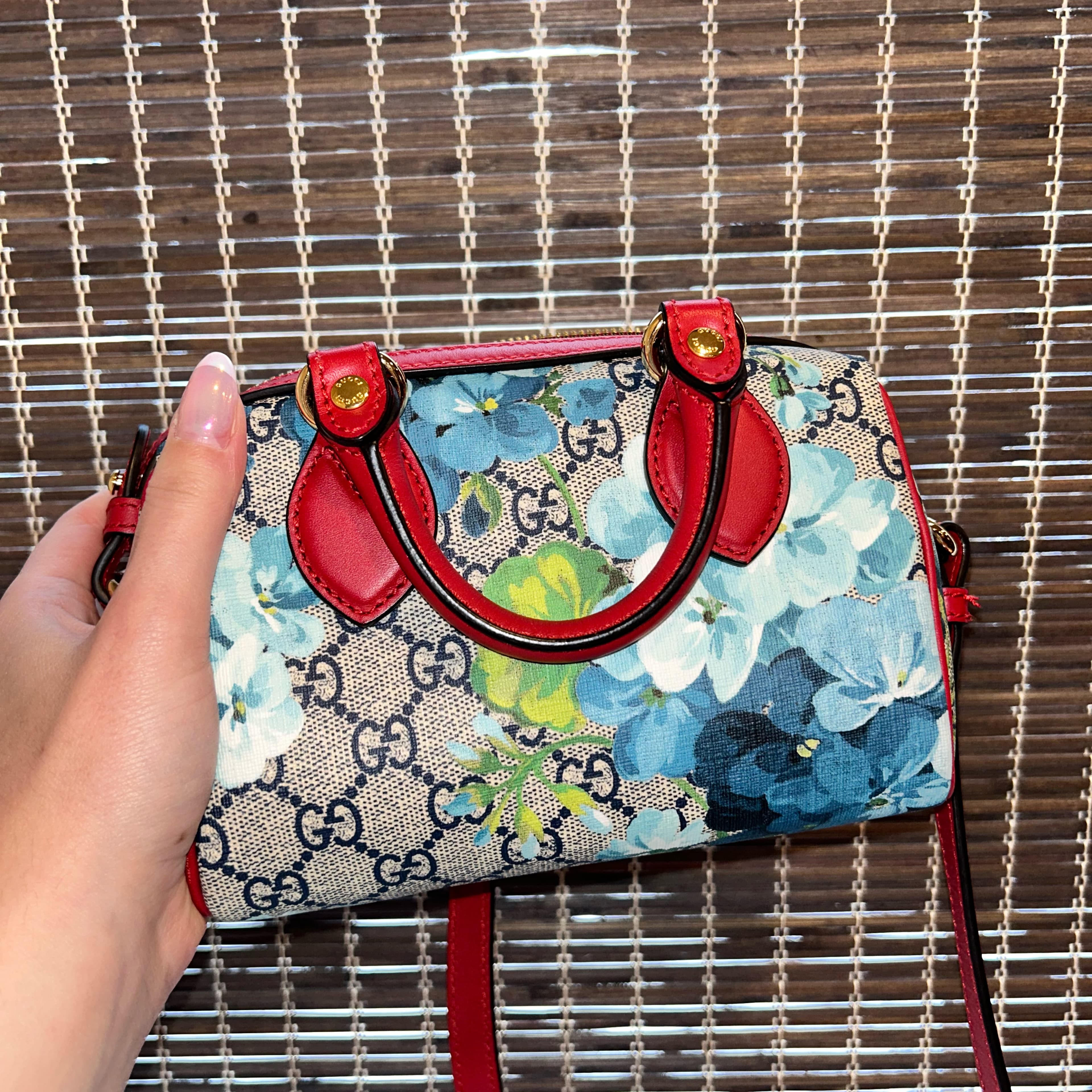 Gucci Blue Blooms Top Handle Bag  - Image 2
