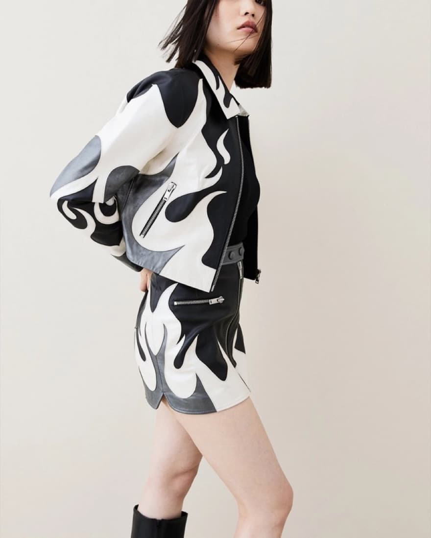 Metallic Flame Leather Jacket Sold Out - Image 4