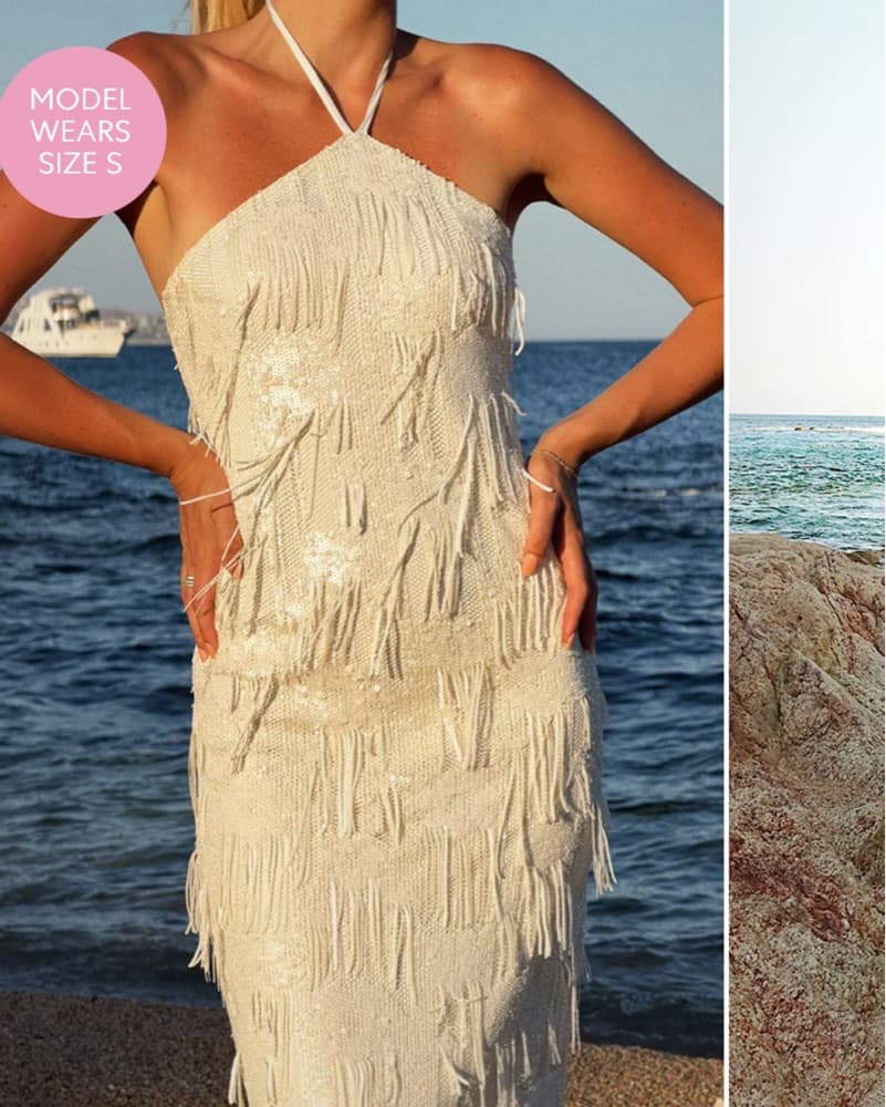 White Beaded Dress - Image 2