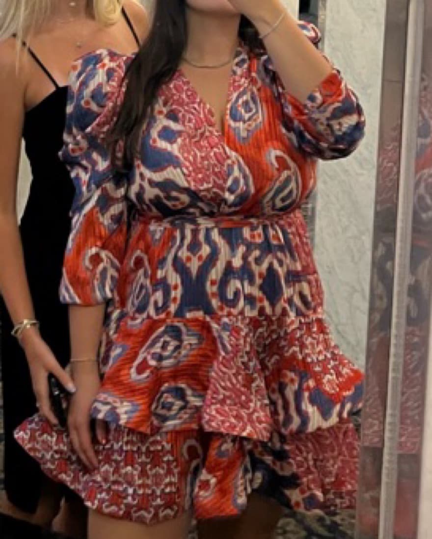 Vibrant Boho Chic Ruffle Dress - Image 1