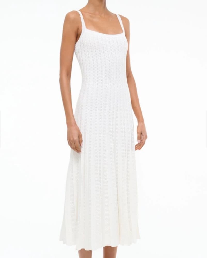 Staud Ellen Midi Dress in Ivory - Image 1