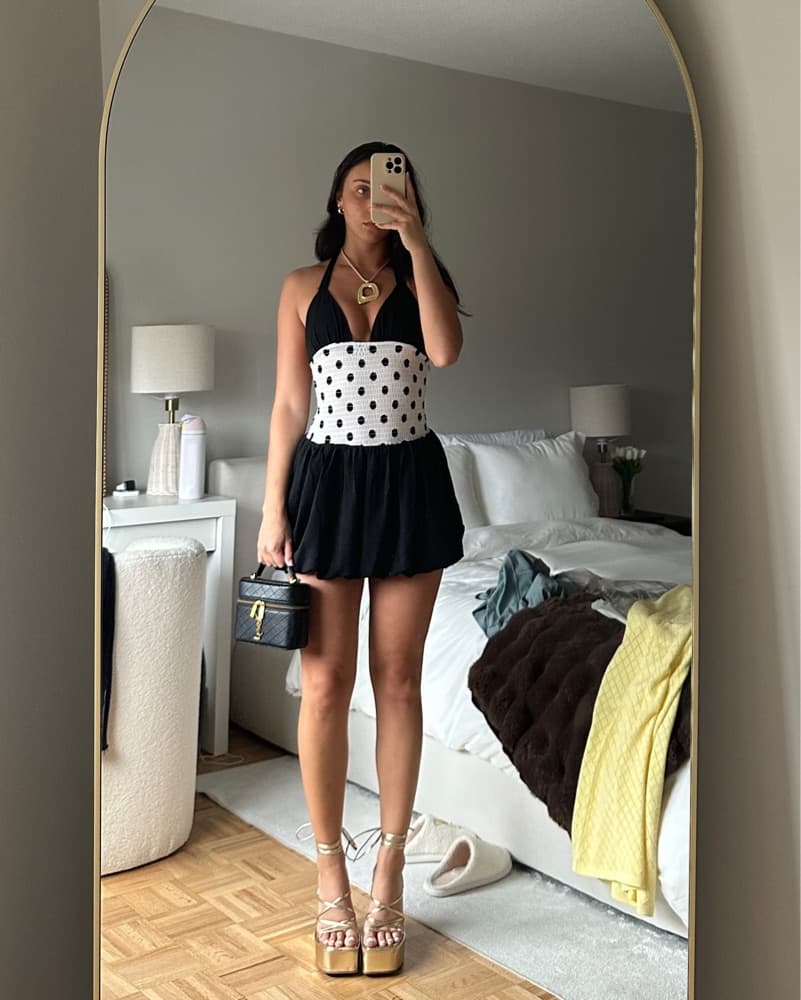 Polka Dot Mini Dress - Image 5
