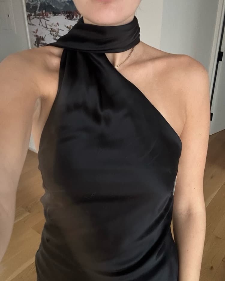 Paris Georgia Black Satin Top - Image 1