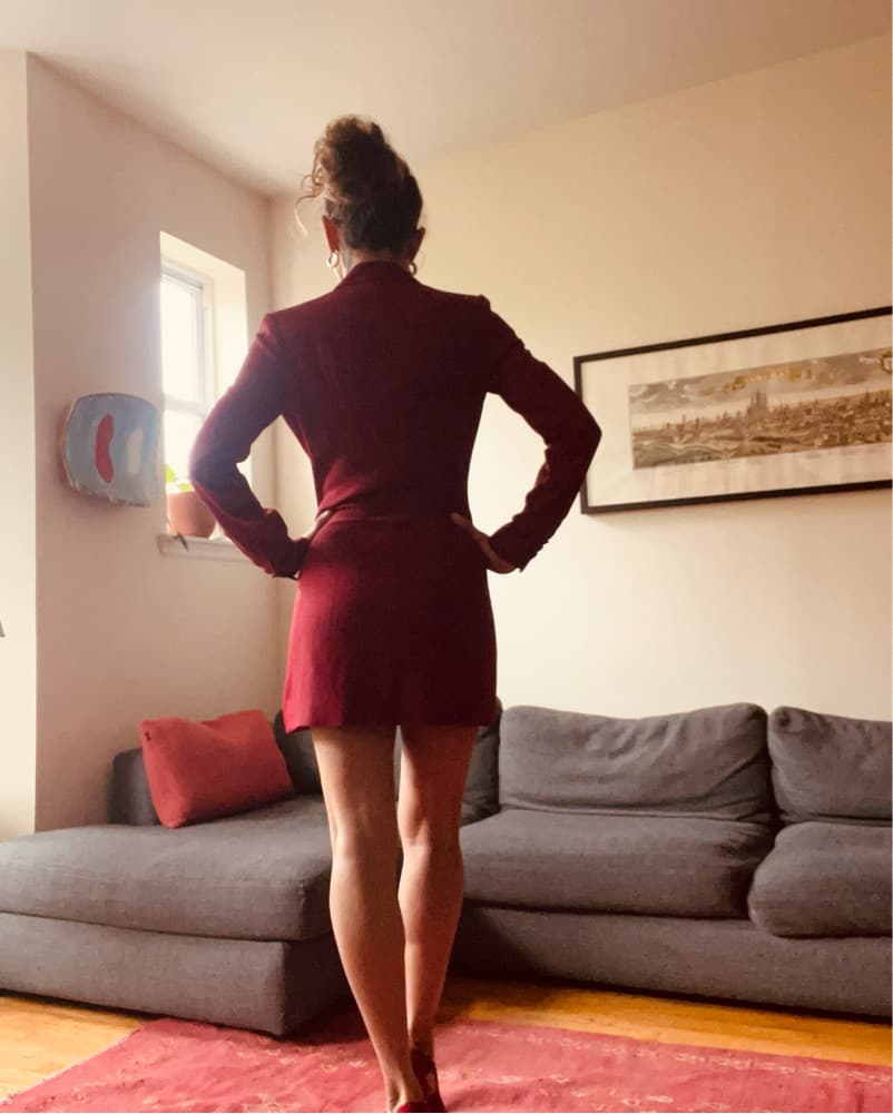 Vibrant Red Blazer Dress - Image 4