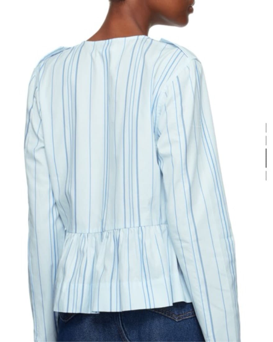 Ganni Blue Peplum Blouse  - Image 4