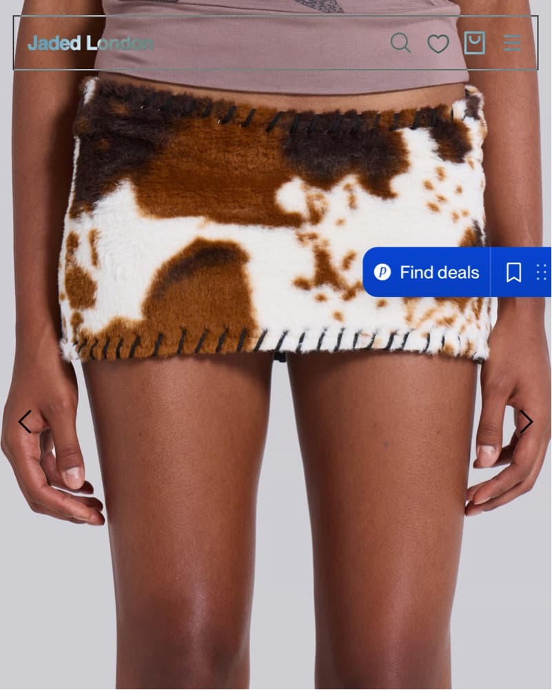 Jaded London Cow Print Mini Skirt - Image 2