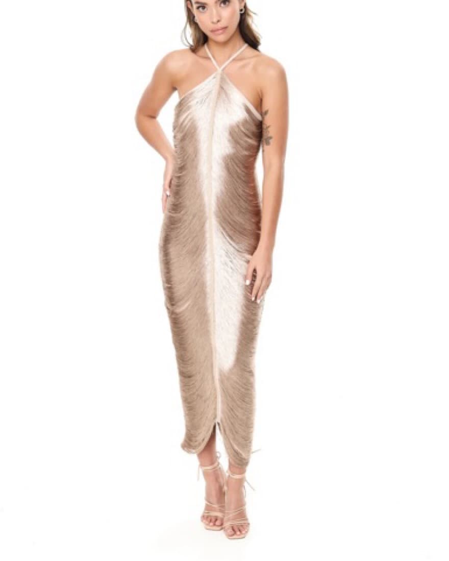 Cult Gaia Renata Dress Dupe - Gold  - Image 3