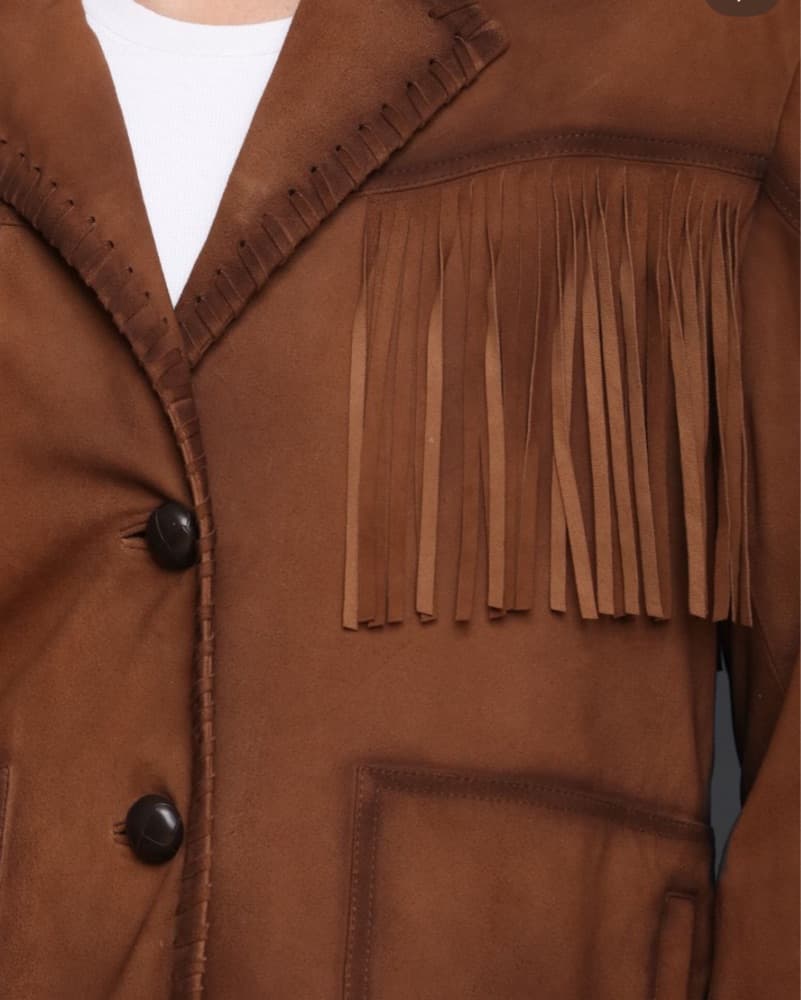 Avec Les Filles Brown Suede Fringe Jacke - Image 3