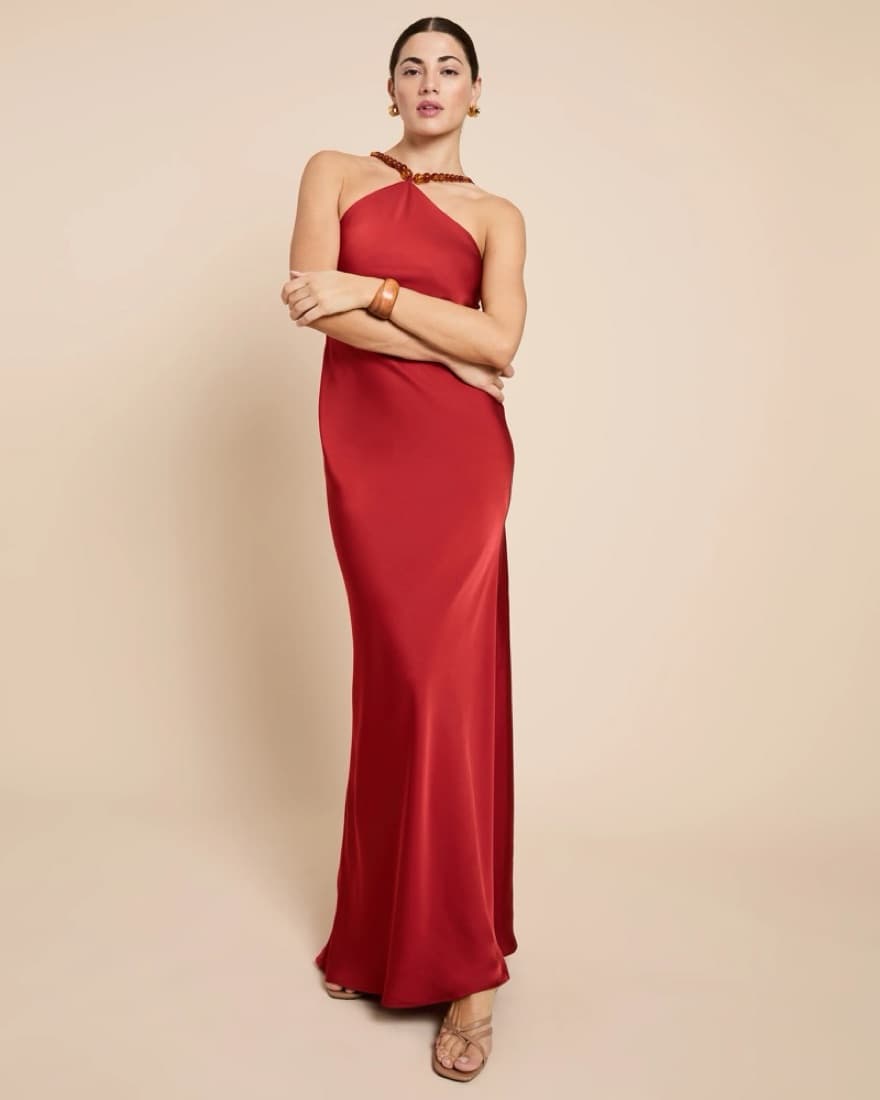 Staud Cadence Dress Red Gown - Image 1