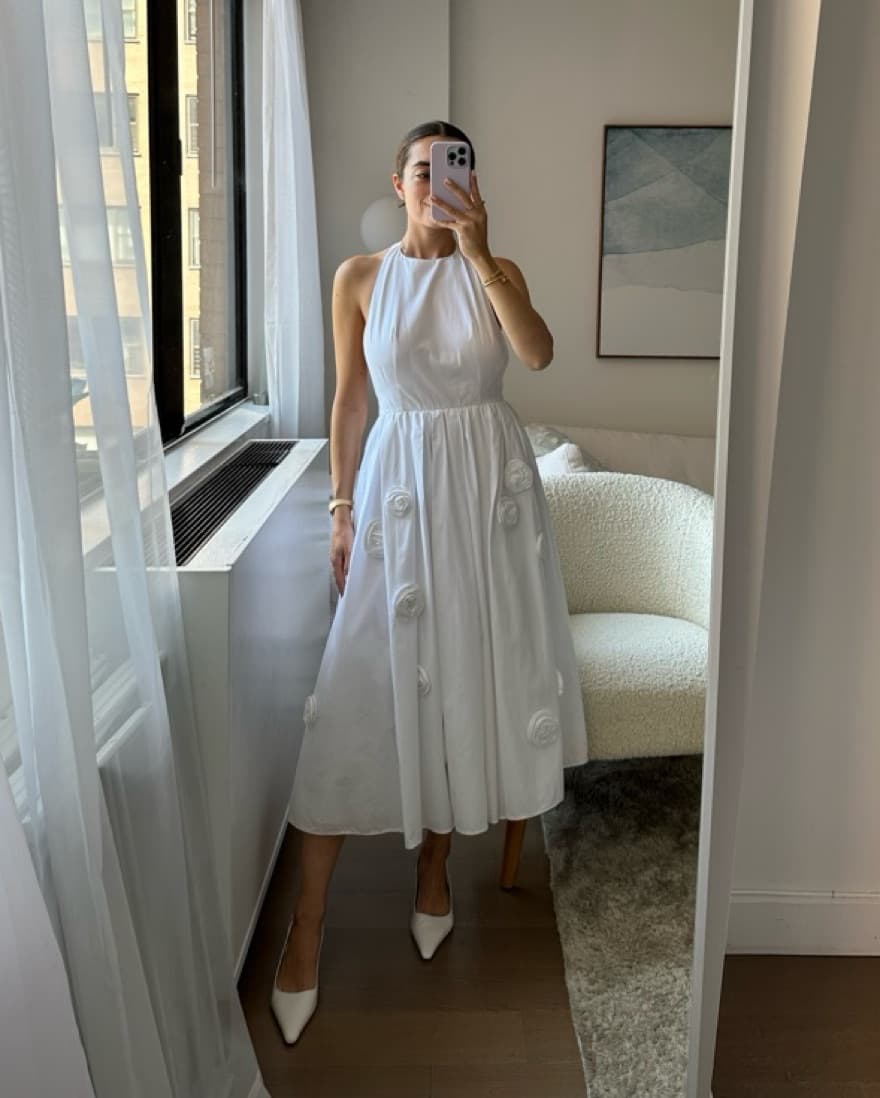 $2,000 *RARE* Prada White Rosette Dress - Image 4