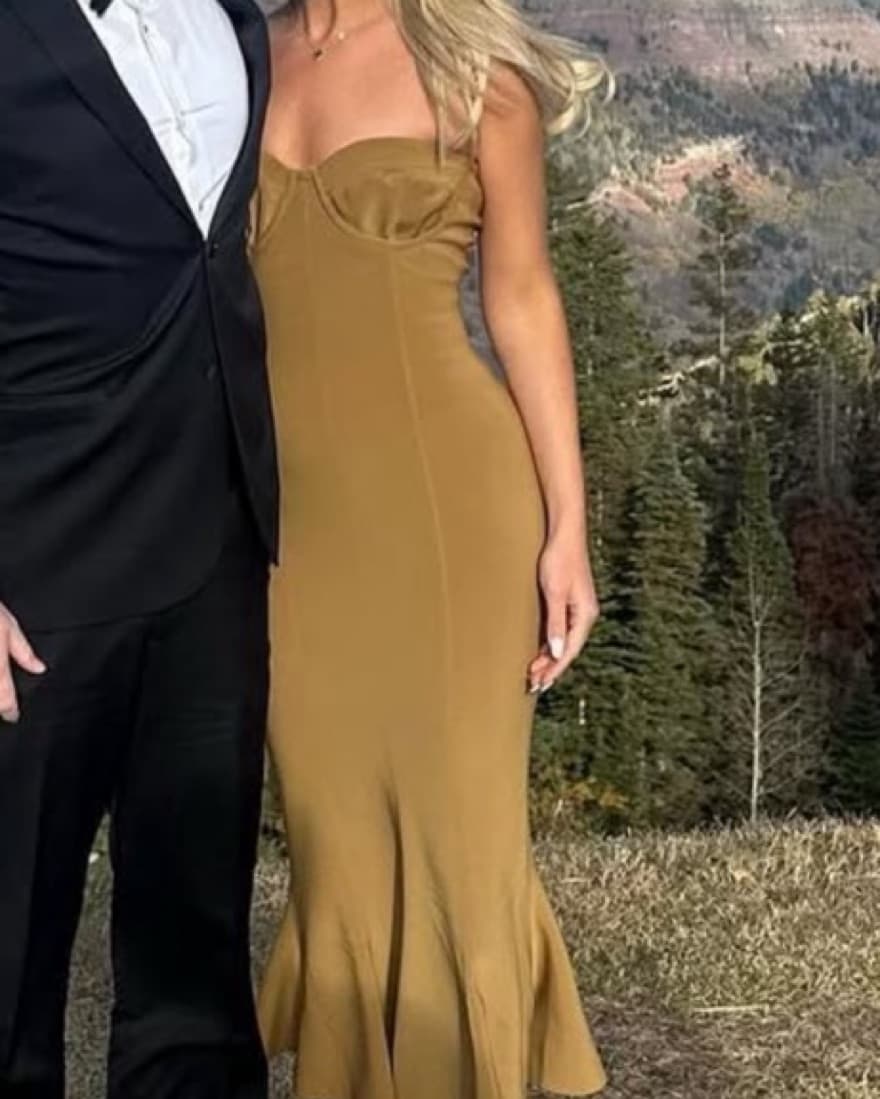 Norma Kamali Tan Brown Corset Dress  - Image 4