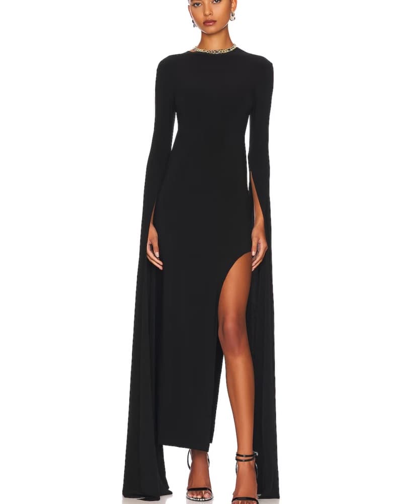 Ribbon Sleeve Gown in Black Norma Kamali - Image 5