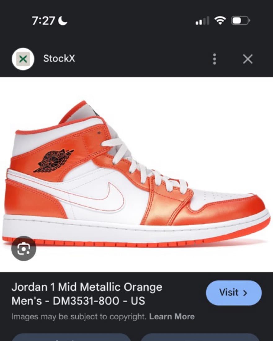 Nike Orange Shiny Jordans - Image 1