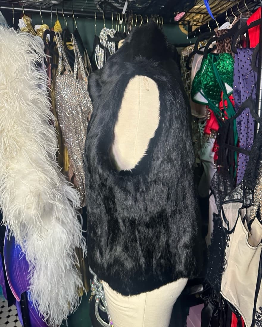 Karen Kane Genuine Black Rabbit Fur Vest - Image 2