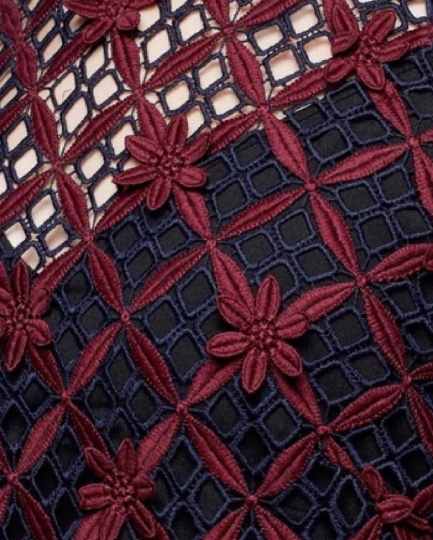 ($500) Self portrait Maroon Navy Dress - Image 3