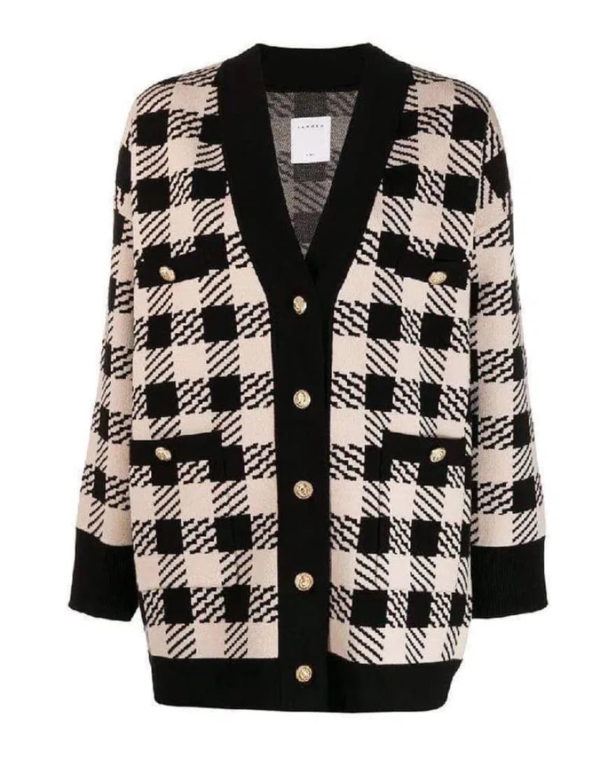 Sandro Jisou Checked Oversized Cardigan - Image 1
