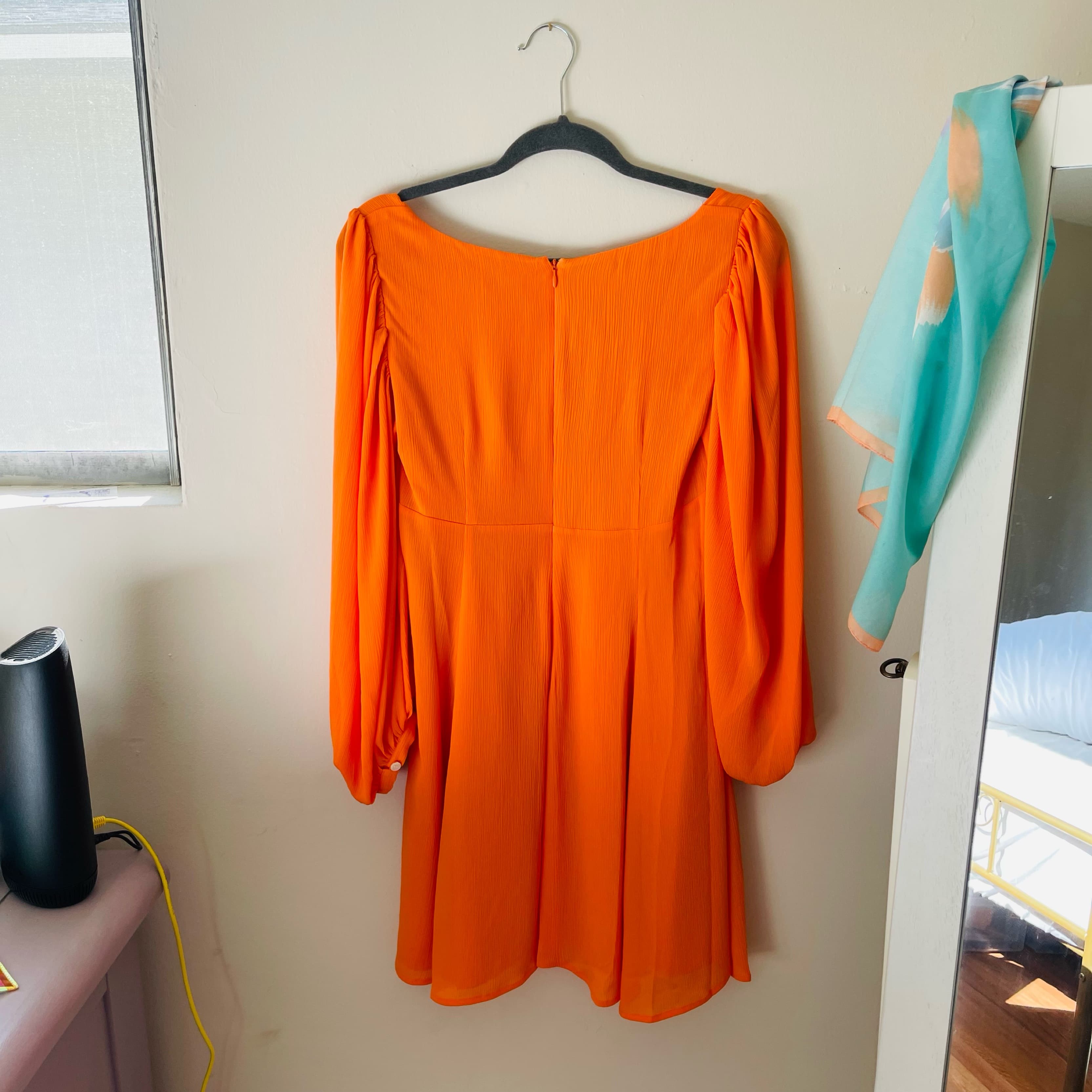 Staud Orange Flowy 70s Dress - Image 3