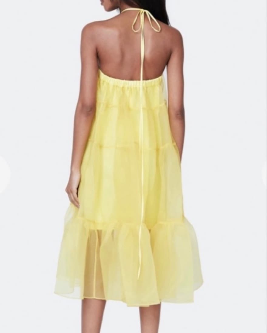 Yellow Staud Midi Dress - Image 2